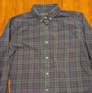French Connection Green and Purple Plaid Shirt